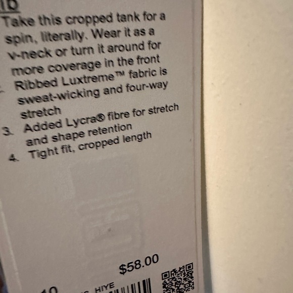 NWT Lululemon Lime Green Women's Tank Top - Picture 3 of 3